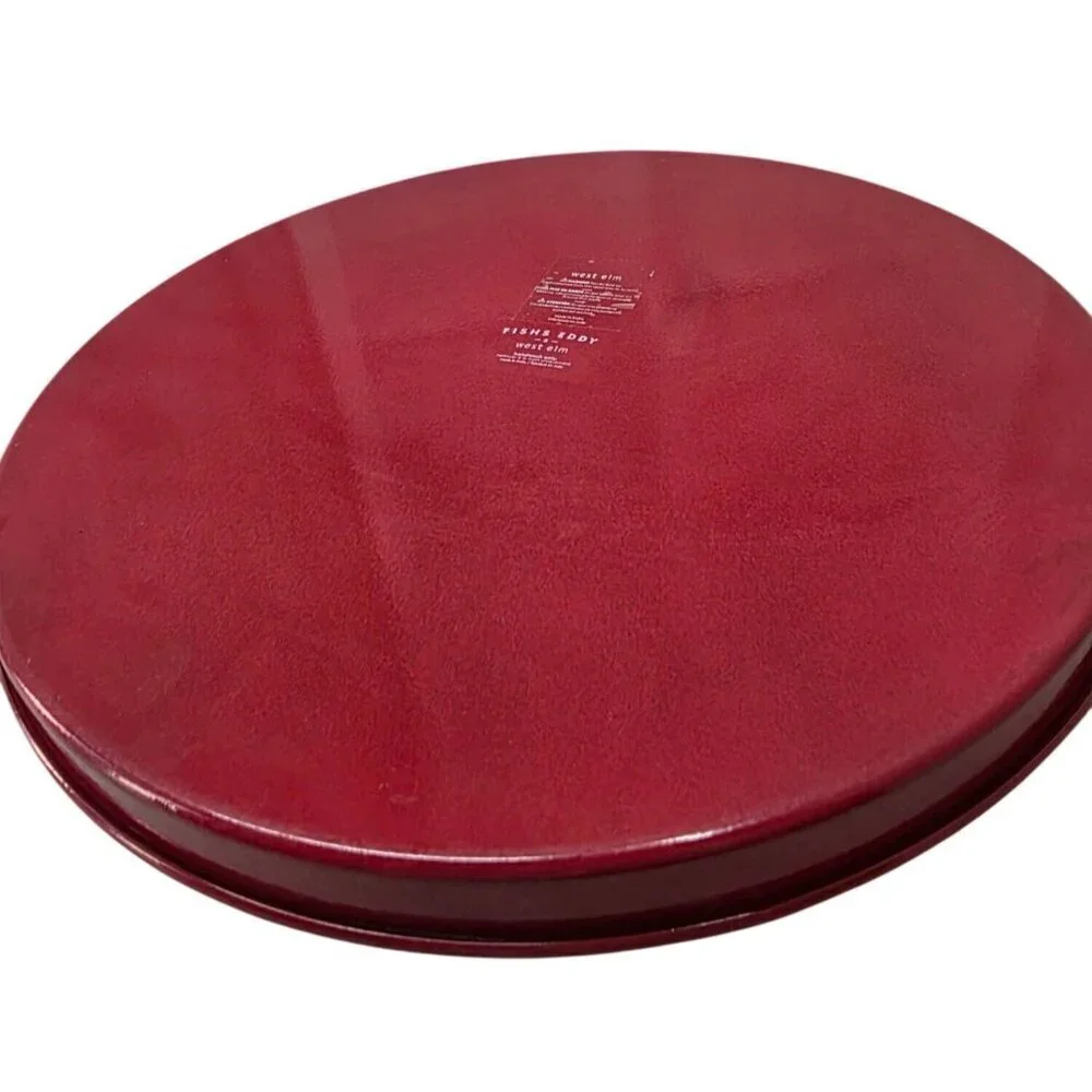 West Elm Fishs Eddy Camp Big Tree Round Metal Tray 14”D Rustic Cabin Decor